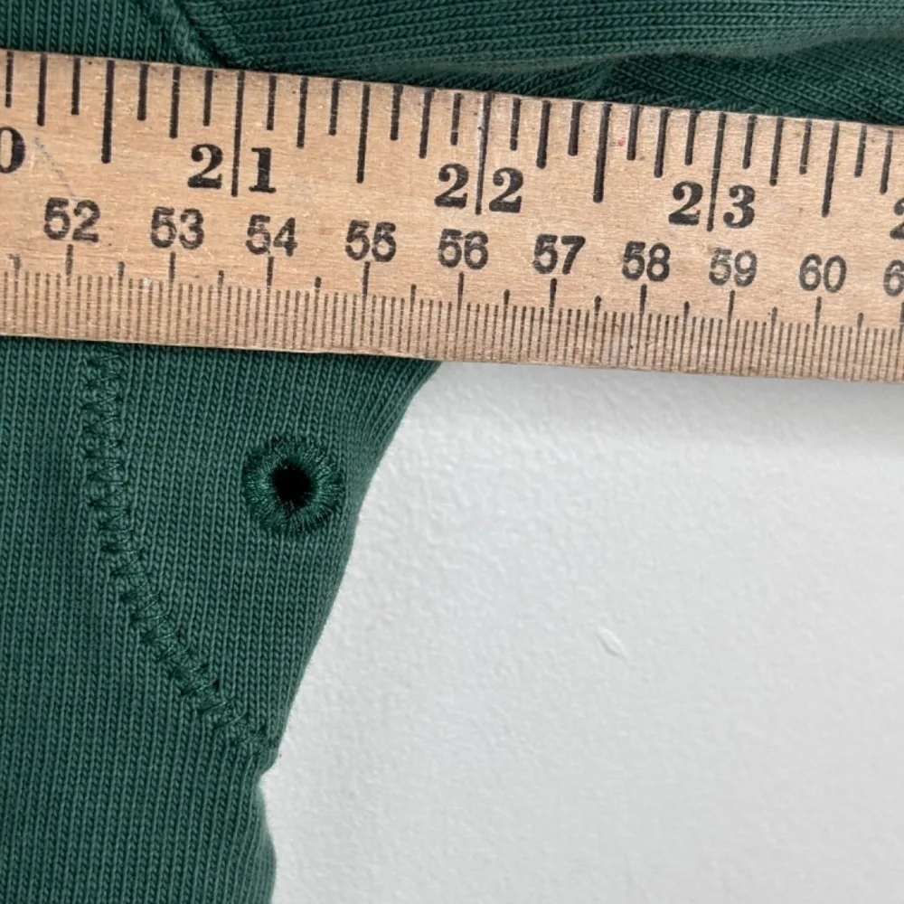 J Crew Oarsman 1/4 Zip Sweatshirt M Green Elbow Patch Heritage Old Money Preppy